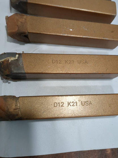 Single-Point Tool Bit 6pk: D-12 K21 Solid Carbide Tip, Neutral 47152