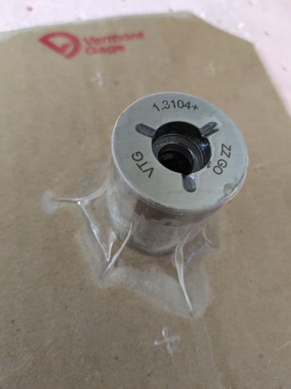 VERMONT GAGE Class ZZ Plus Plug Gage: 1.3104" Dia 1.3104 PLUS