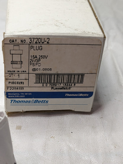 Thomas & Betts Male Connector 15A 250V 2W3P FS/FD 3720U-2