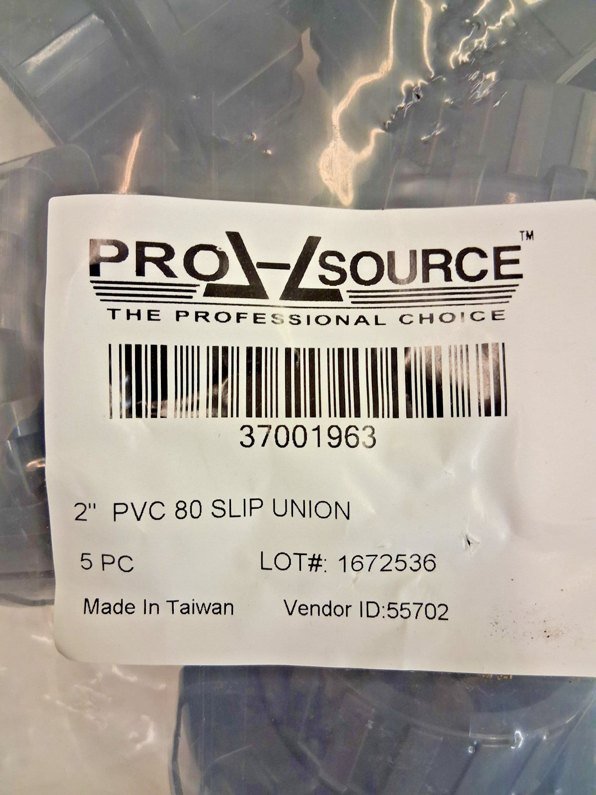 Pro-Source 2" PVC Plastic Pipe Union With EPDM O-Ring QTY5 37001963