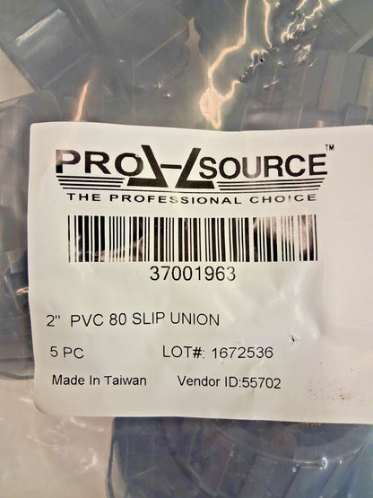Pro-Source 2" PVC Plastic Pipe Union With EPDM O-Ring QTY5 37001963