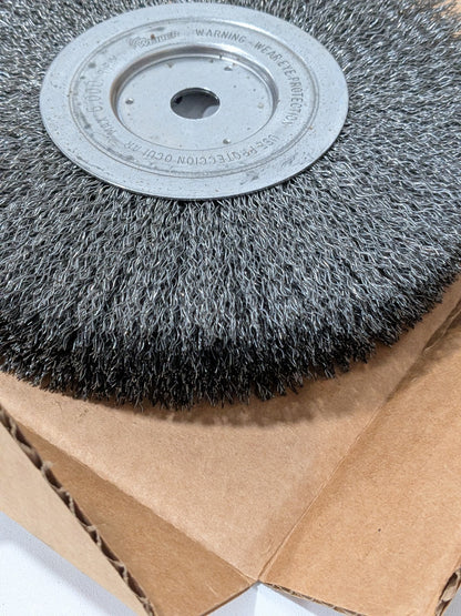 Weiler Wheel Brush: 8" Wheel Dia, 1/2" Face Width, 0.0140" Wire Dia 75843482