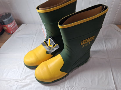 Lehigh Saftey Shoes 12" Steel Toe Dielectric Waterproof Work Boots F2413-18
