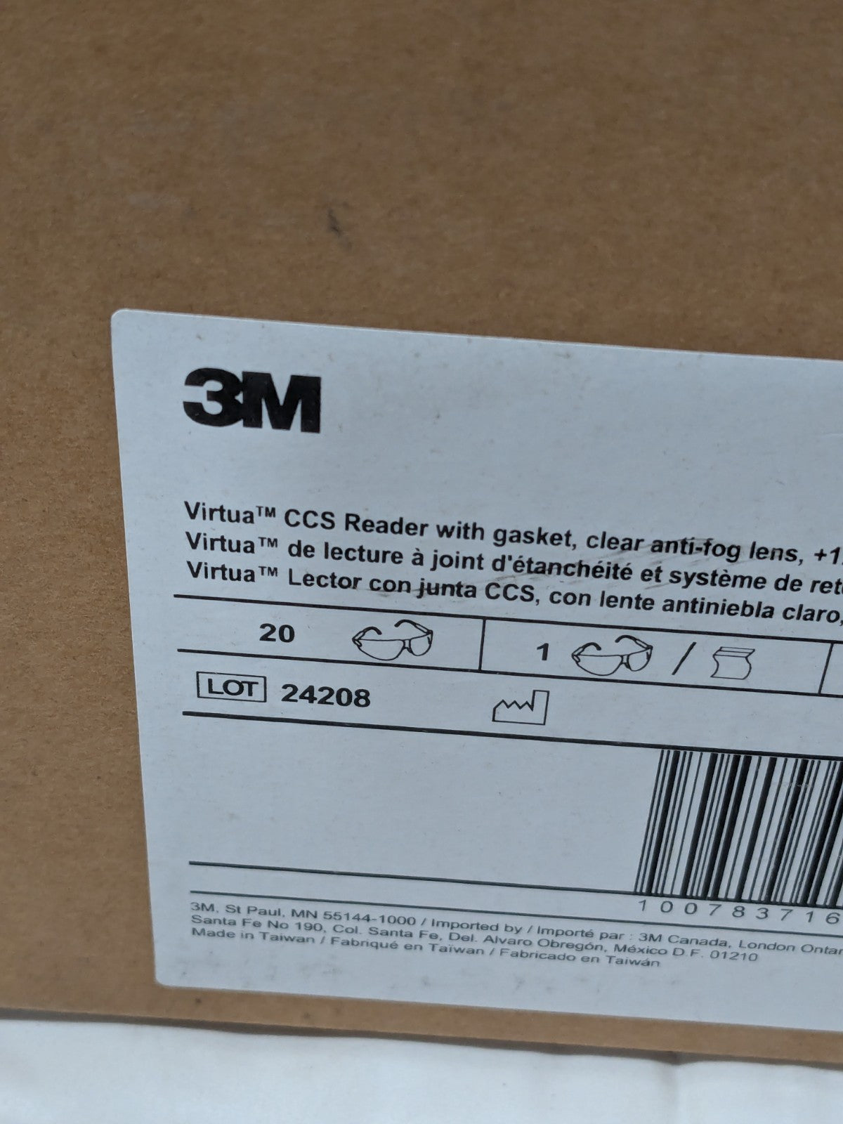 3M Magnifying Safety Glasses: 1.50, Clear Lenses Box of 20 7100046796