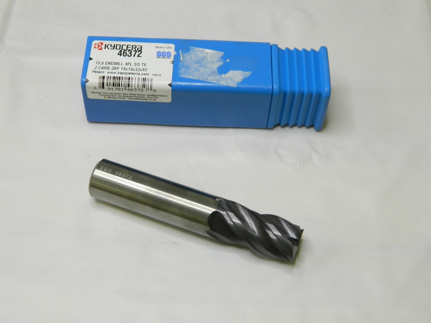 SGS Solid Carbide Square End Mill 0.7087'' Dia, 1.2598'' LOC