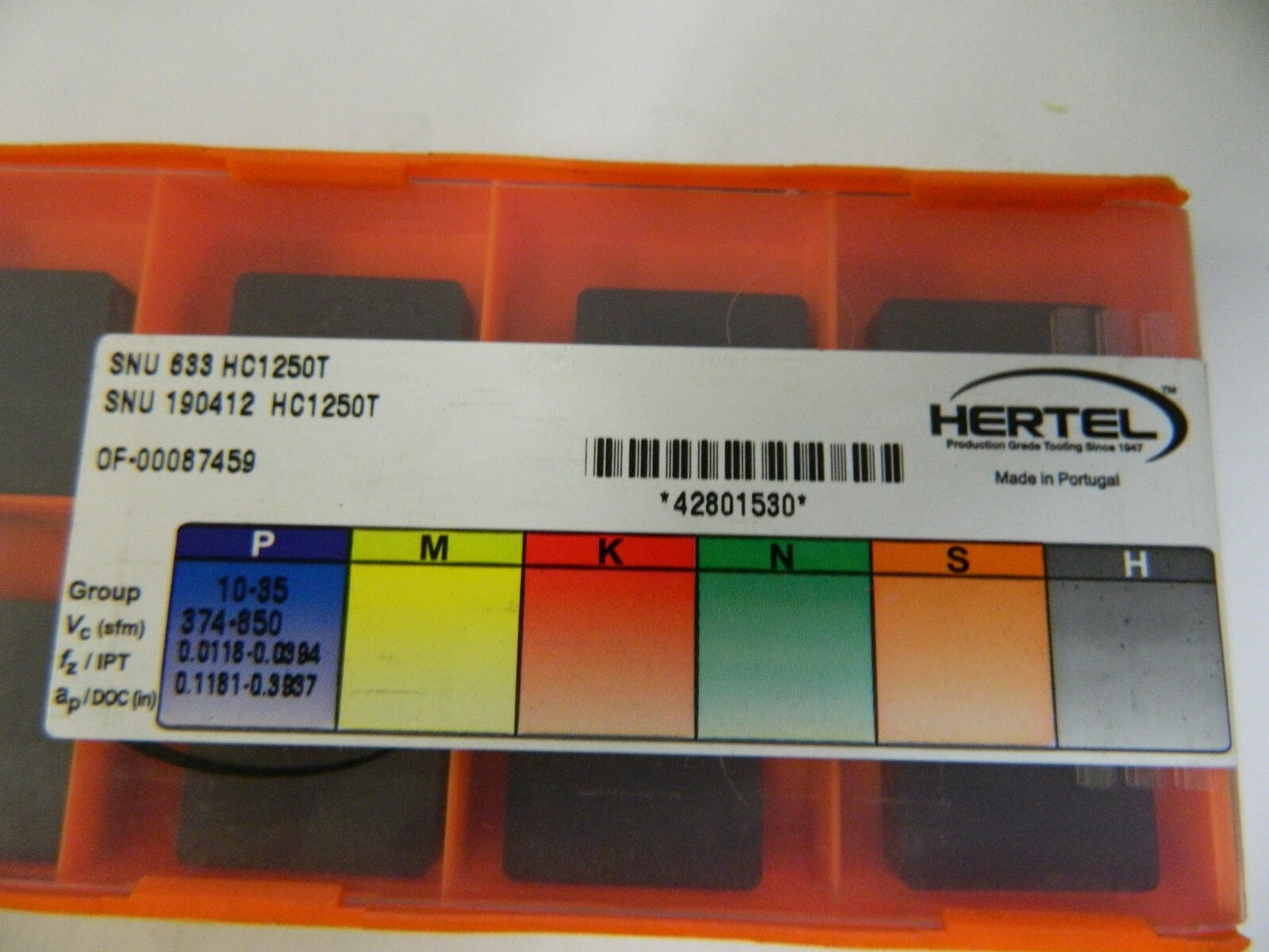 Hertel SNU633 Grade HC1250T Carbide Turning Insert QTY 10 42801530