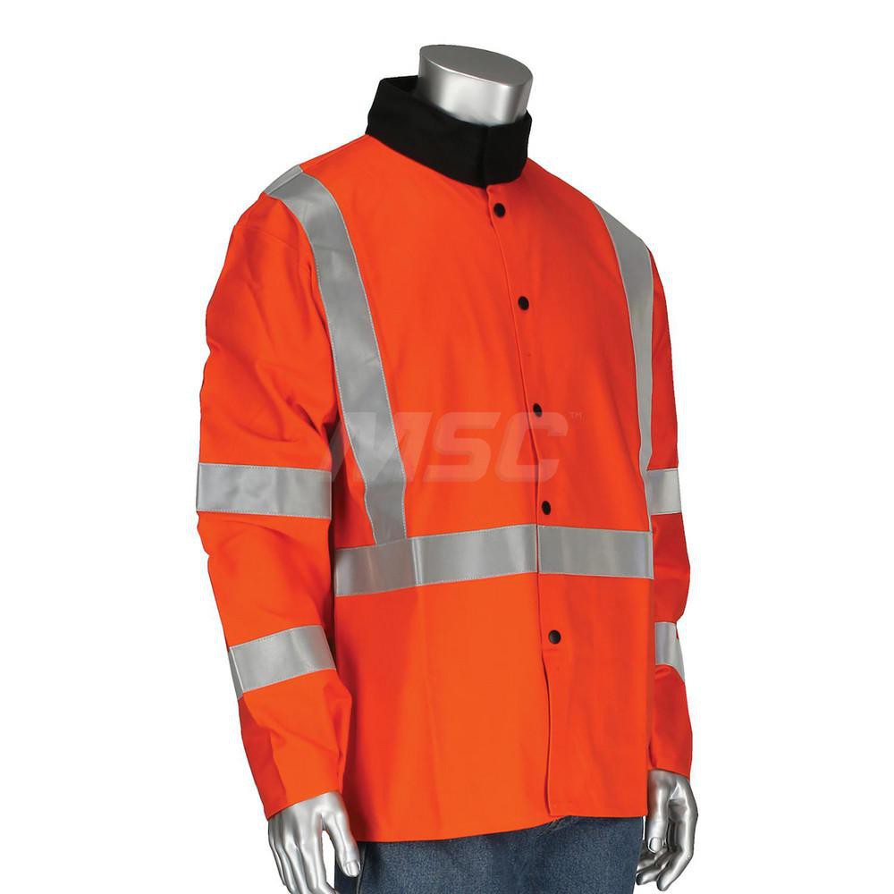 Ironcat Jacket: Flame-Resistant &amp; Welding, Size Medium, Sateen Cotton 7060/M
