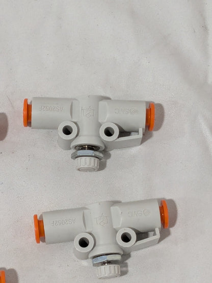 SMC Air Flow Control Valve: In-Line, Tube, 1/4" Tube OD Qty 4 AS2052F-07