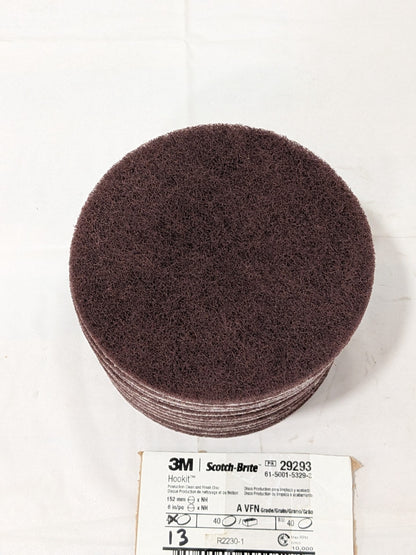 3M Hook & Loop Disc: 6" Dia, Non-Woven, Aluminum Oxide Box of 13 7100138329