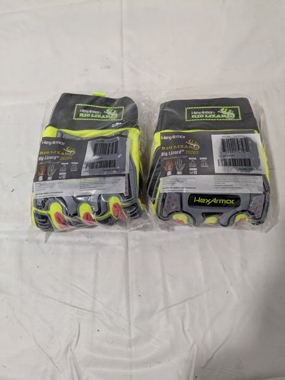 (2)Rig Lizard Hi-Vis Yellow/Gray HPPE/Steel A6 Cut Level Sz XXXL 2028X-XXXL (12)