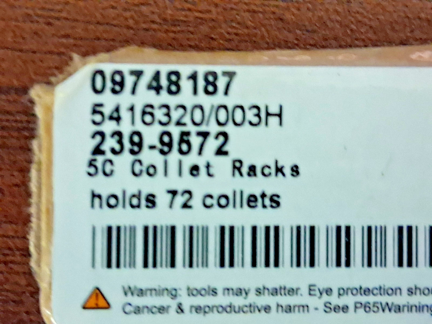 Pro 5C Metal Collet Rack Tray 72 Collet 239-9572