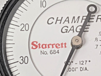 Starrett Internal Chamfer Gage 0 to 1" 90 to 127 Degree 3-Blade Plunger 684-3Z