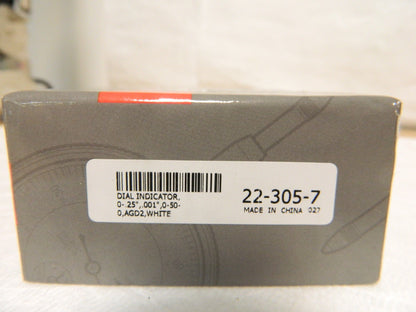 SPI 1/4 Range 0-50-0 Dial Reading 0.001" Graduation Dial Drop Indicator 22-305-7