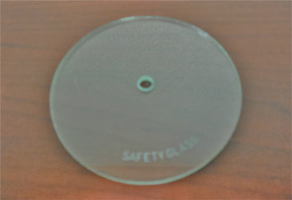 2 1/2" x 7/64" Vision Safety Glass with Center Hole