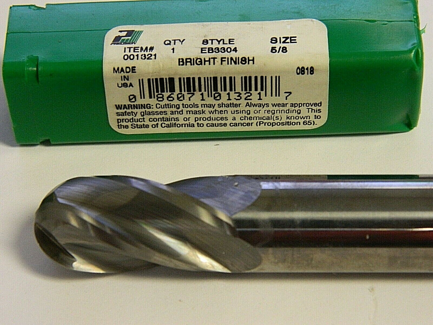 Precision Twist Drill 5/8" Diam 1-1/4" LOC 4 Fl Solid Carbide Ball End