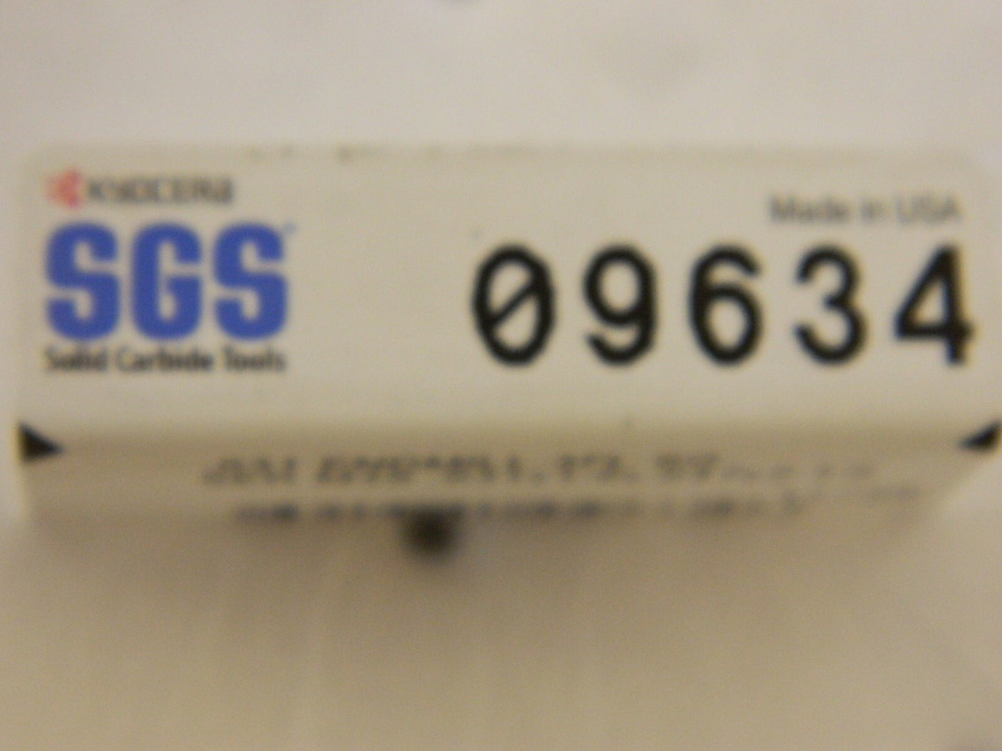 KYOCERA SGS qty 2 1/32X1/8X.046X2 1/2 3FL CARBIDE ENDMILL 09634