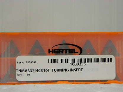 Hertel Carbide Turning Insert TNMA332 Grade HC310T  QTY 10 1000255