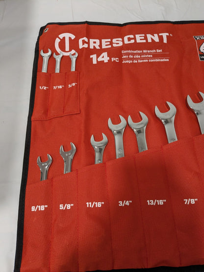 Crescent 14-Piece 12-Point Combination Wrench Set, SAE CCWS4