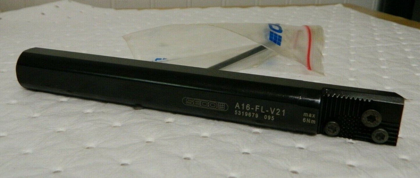 Seco A16-FL Indexable Boring Bar 8" OAL 1" Shank Diam 1.81" Max B