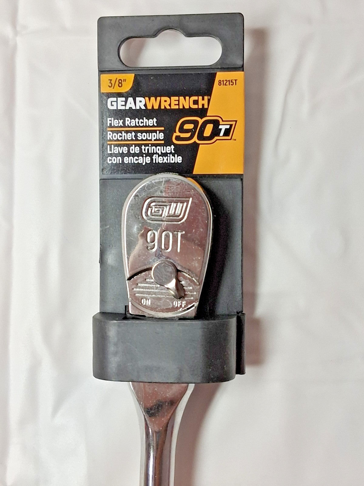 GEARWRENCH Ratchet 3/8" Drive Pear Head 90 Gear Teeth Chrome-Plated 81215T