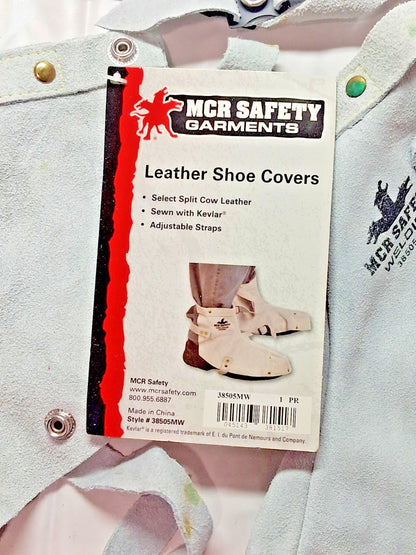 QTY2 MCR Safety Leather Shoe Covers Flame-Resistant Spat 38505MW
