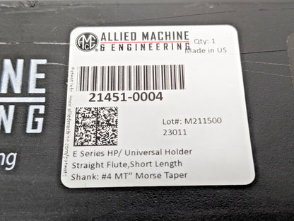 Allied Machine Spade Drill 4MT E Series 2-1/2 to 3-3/8" Dia 21451-0004