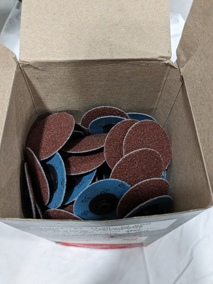 Superior Quick-Change Disc: Type S, 2" Dia, 36 Grit, AO, Coated Qty 100 A01
