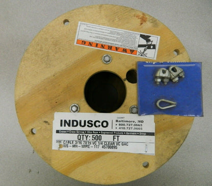 Indusco Aircraft Cable 1/4" x 3/16" Diam 500 ft Spool 45700895