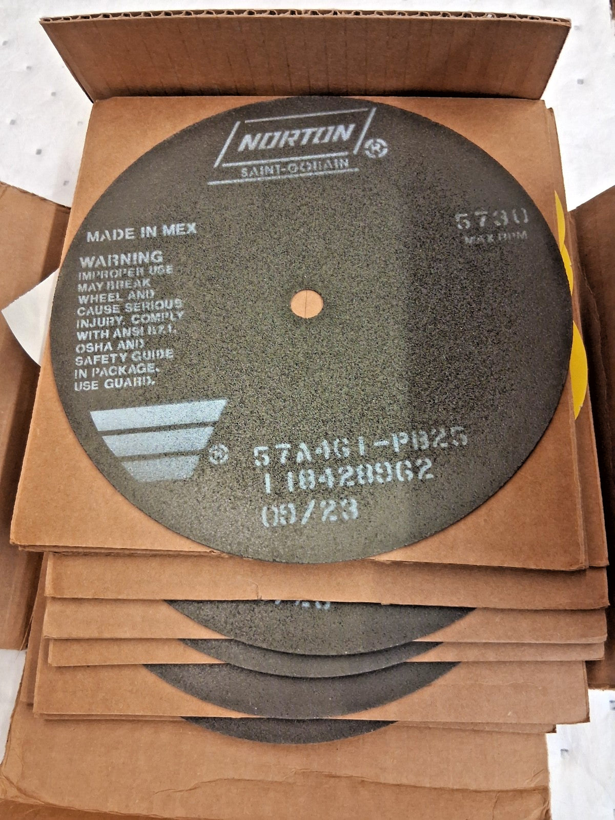 Norton Aluminum Oxide Cuttoff Wheels QTY5 8x1/16x1/2" Hole 60 Grit 66253022702