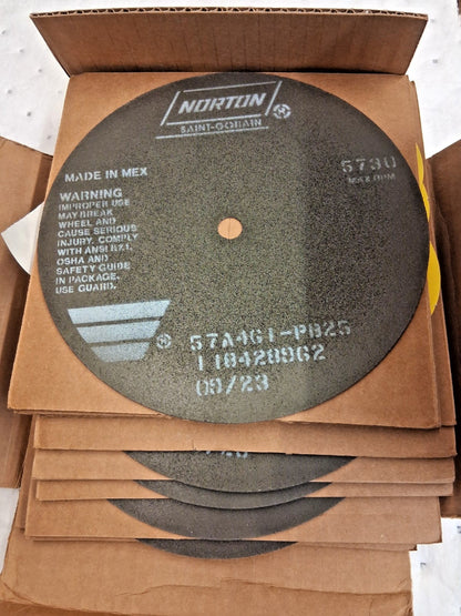 Norton Aluminum Oxide Cuttoff Wheels QTY5 8x1/16x1/2" Hole 60 Grit 66253022702
