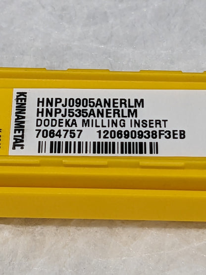 KENNAMETAL Milling Insert: HNPJ0905ANERLM KC522M, Solid Carbide Qty 5 7064757