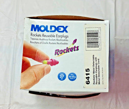 MOLDEX Earplugs 27 dB Foam Flanged Push-In Corded Purple QTY50 6415