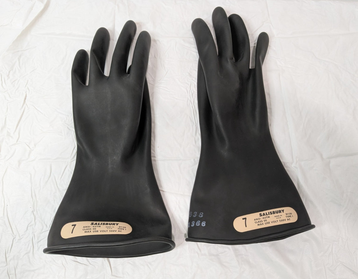 Honeywell Salisbury Rubber Insulating Gloves Class 00 Size 7 11'' Black E0011B/7