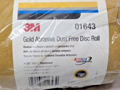 1 ROLL OF 3M Stikit Gold Abrasive Dust Free Disc Roll 6"Dia P80 01643 7100152674