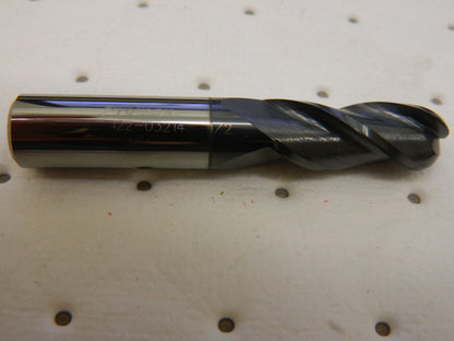 PROMAX Ball End Mill: 0.5" Dia, 1.25" LOC, 3 Flute, Solid Carbide 122-03214