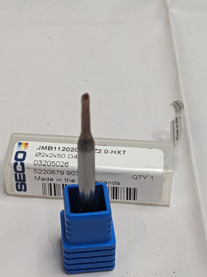 SECO Ball End Mill: 0.0787" Dia, 2 Flute, Solid Carbide 03205026