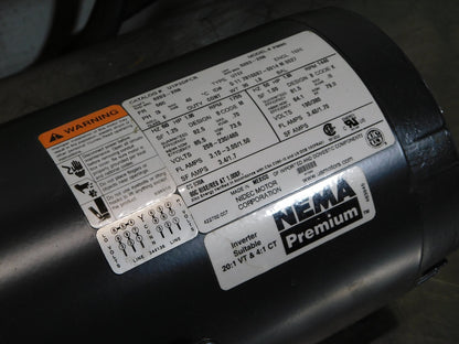 US Motors Three Phase Premium Efficient Motor 1 hp U1P2DFCR PARTS/REPAIR