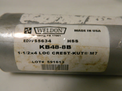 Weldon End Mill KB48-84-B 1-1/2" x 4" LOC Crest Kut M7 65634