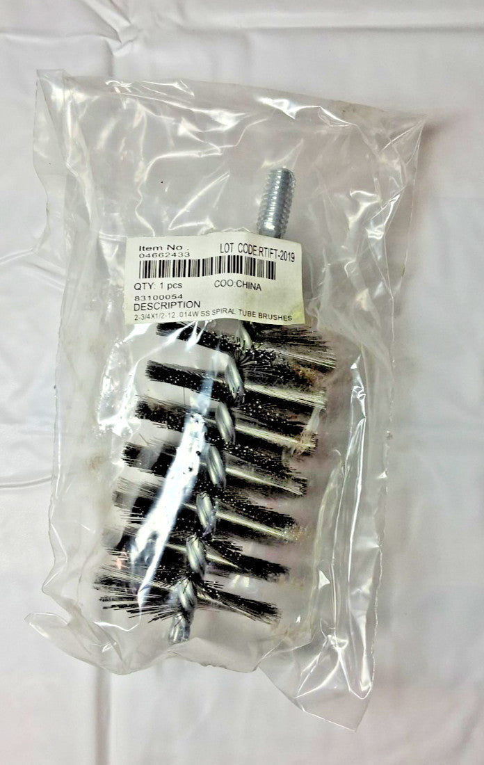 Qty10 Stainless Steel Helical Power Tube Brush 2.375" Dia 1/2-12" 8310