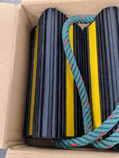 Buyers Products Rubber Wheel Chock With Rope: 4" OAL WC24483