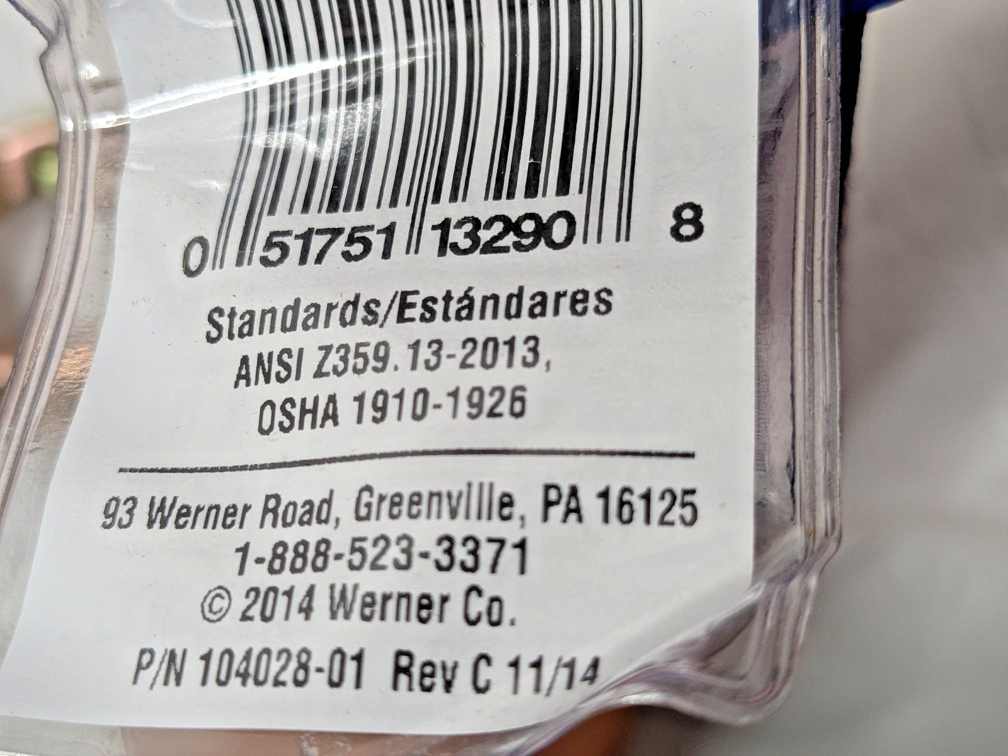 Werner Steel Trailing Rope Grab w/3 Ft Shock Absorbing Lanyard L250001