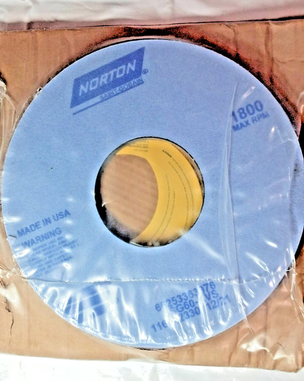 Norton Ceramic Surface Grinding Wheel 14"Dia 1" Th 5"A 60 Grit 66