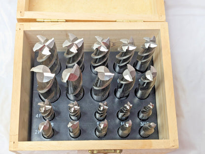 20 Piece End Mill Set Square End Cobalt Uncoated Single End 2&4FL 723-2520