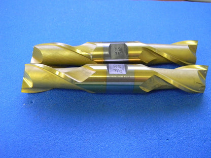 Hertel Double End Mill 7/8" x 1-9/16" x 5-1/2" 2-Flute TiN HSS #41119660