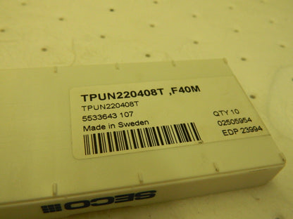SECO TPU 432T F40M Carbide Turning Inserts qty 10 02505954