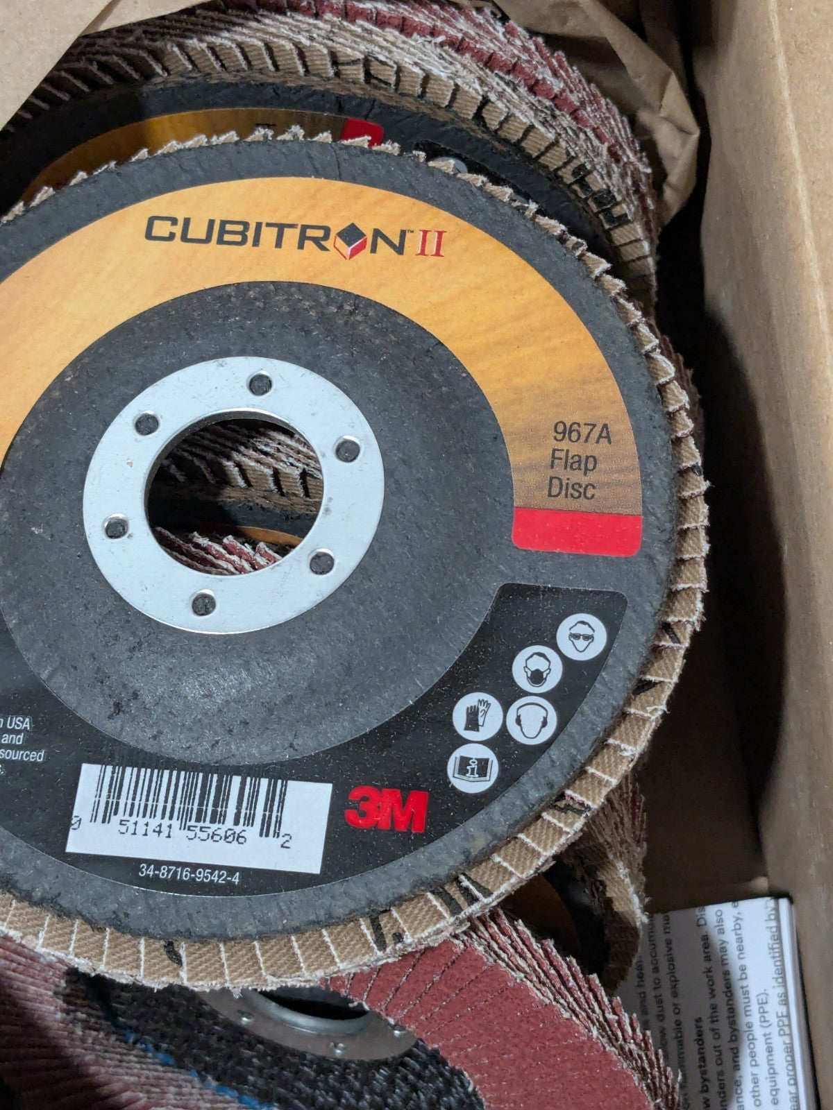 3M Flap Disc: 4-1/2" Dia, 7/8" Hole, 60 Grit, Type 27 Box of 10 7000148182