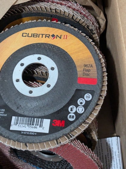 3M Flap Disc: 4-1/2" Dia, 7/8" Hole, 60 Grit, Type 27 Box of 10 7000148182