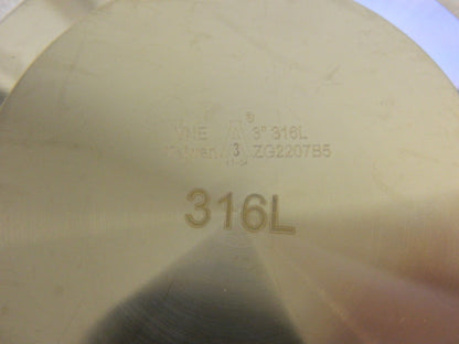 VNE Sanitary Stainless Steel Pipe End Cap: 3", Clamp Connection EG16A-6L3.0