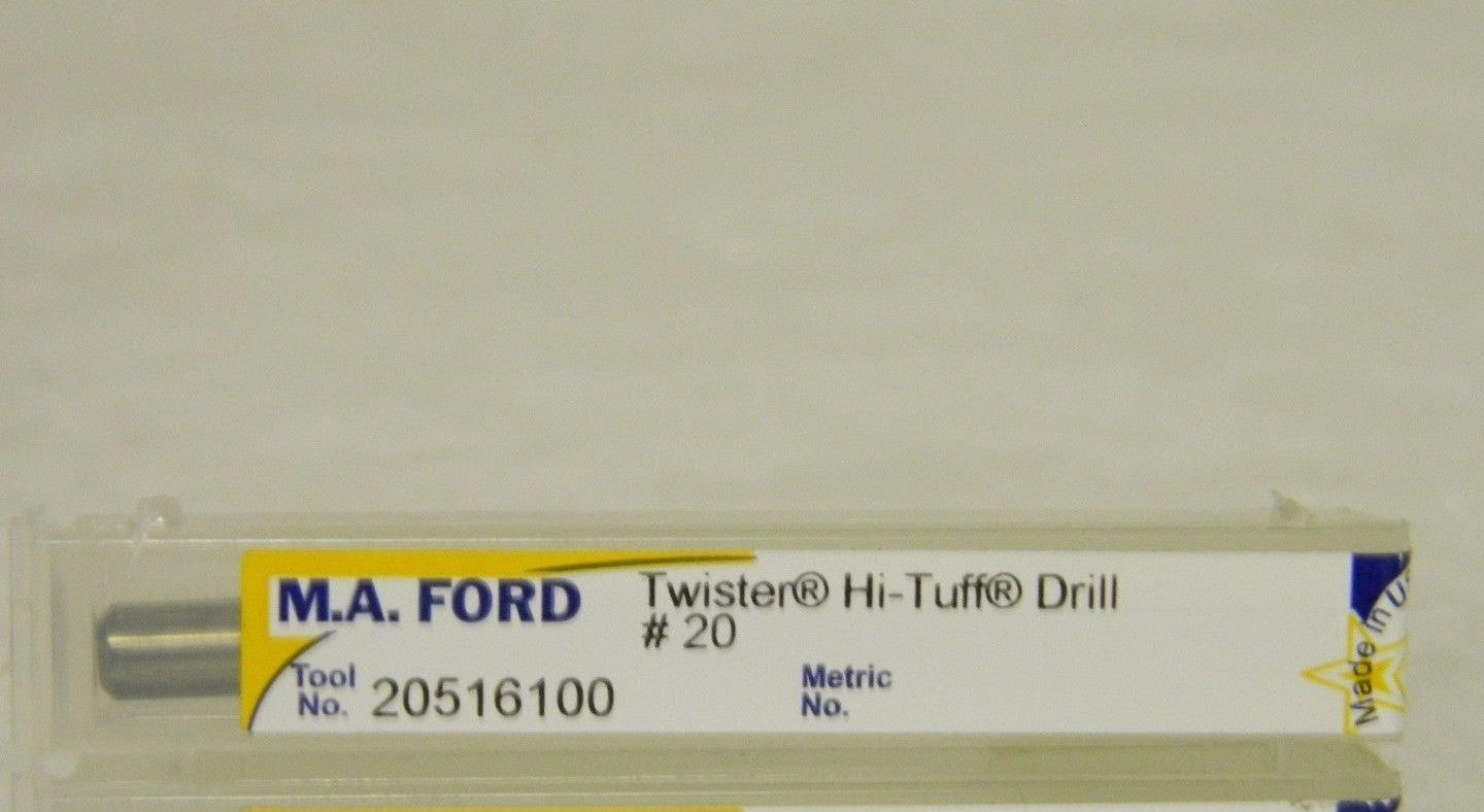 M.A. Ford Twister Stub Drill Bit 0.161" Dia. x "2-1/8" Hi-Tuff Carbide 20516100