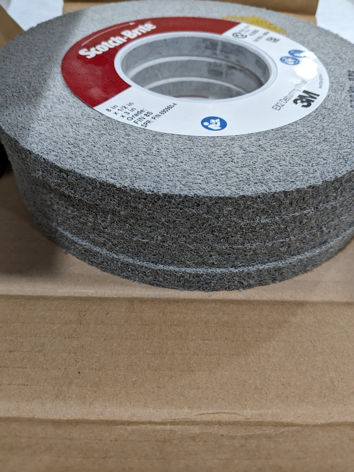 3M EX2 Deburring Wheel, 8 in x 1/2 in x 3 in 8S FIN, Qty 4 7010366637